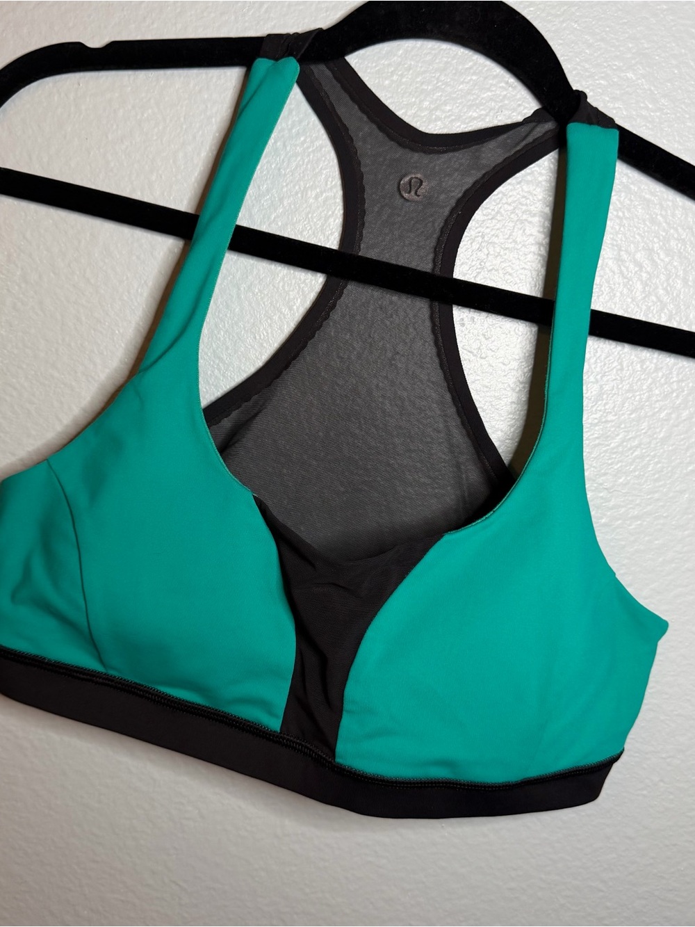 lululemon athletica Teal and Black Racerback Sports Bra